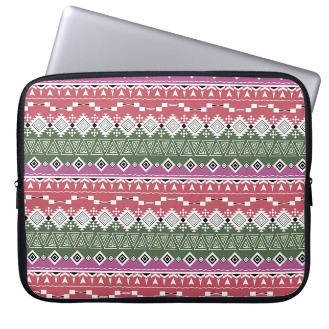 Funda Para Portátil Patrón azteca, rayas. (Frente)