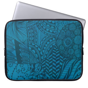 Funda Para Portátil Patrón azul de arte abstracto