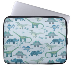 Funda Para Portátil Patrón azul de Dinosau