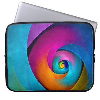 Funda Para Portátil Patrón azul rosado del arte del resumen floral mod