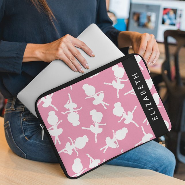 Funda Para Portátil Patrón Ballerina, Chicas de ballet, baile, tu nomb (Subido por el creador)