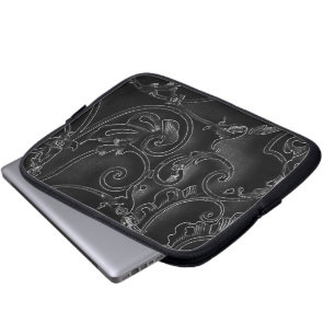 Funda Para Portátil Patrón barroco gótico negro