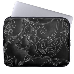 Funda Para Portátil Patrón barroco gótico negro