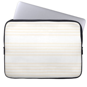 Funda Para Portátil Patrón beige y blanco de cinco rayas