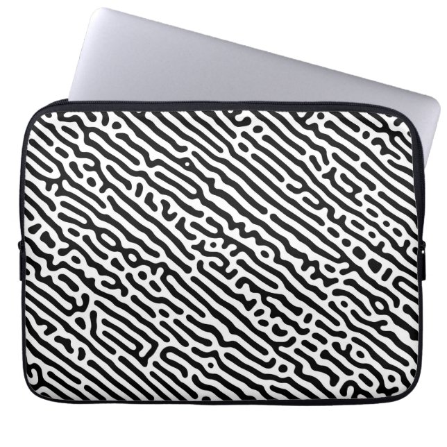 Funda Para Portátil Patrón blanco y negro (Frente)