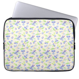 Funda Para Portátil Patrón Botánico de Arándano Aquarela Adorable