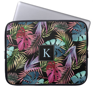 Funda Para Portátil Patrón botánico del follaje de la selva tropical