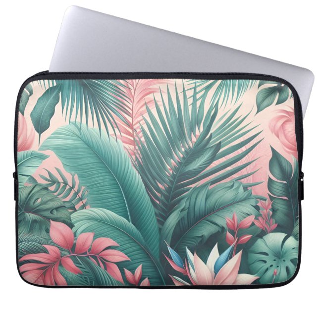 Funda Para Portátil Patrón botánico del paraíso tropical (Frente)