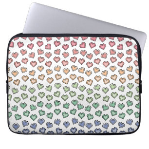 Funda Para Portátil Patrón cardíaco de arcoiris de Gemstone Pastel bri