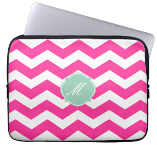 Funda Para Portátil Patrón Chevron Pink Hot
