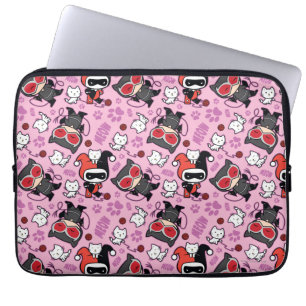 Funda Para Portátil Patrón Chibi Catwoman, Harley Quinn y & Kittens