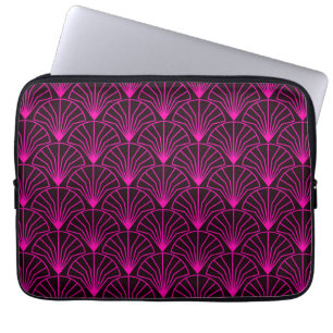 Funda Para Portátil Patrón clásico Art Déco en rosa y negro