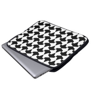 Funda Para Portátil Patrón clásico de mamelucos musulmanes negros y bl