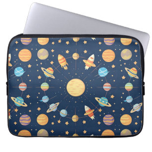 Funda Para Portátil Patrón colorido con tema espacial y planetas