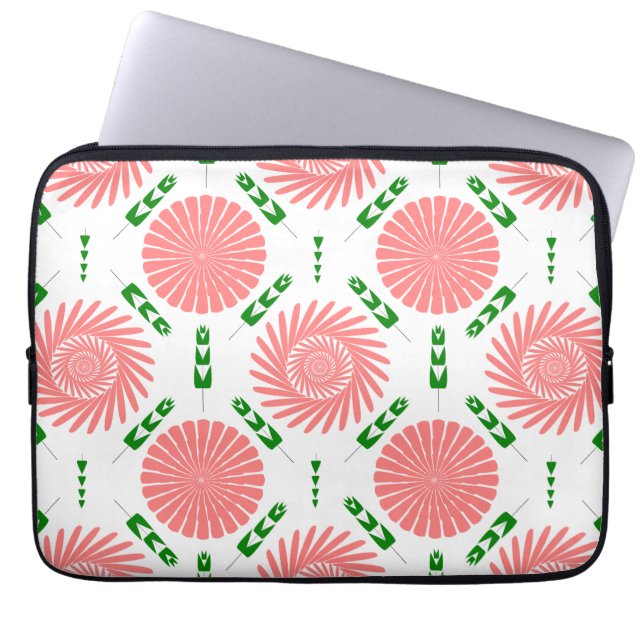 Funda Para Portátil patrón con flores rosas (Frente)