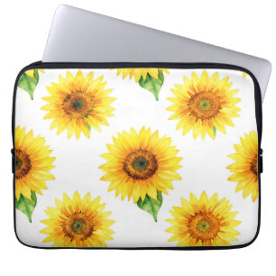 Funda Para Portátil Patrón continuo de acuarela de girasol brillante
