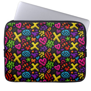 Funda Para Portátil Patrón continuo de arte pop abstracto vibrante