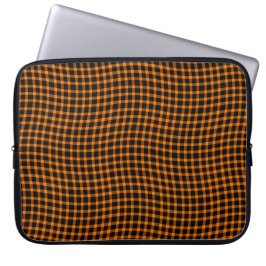 Funda Para Portátil Patrón continuo de cuadros escoceses naranja marró
