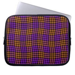 Funda Para Portátil Patrón continuo de cuadros escoceses naranja púrpu