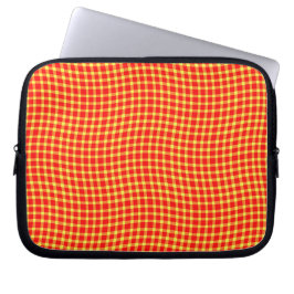 Funda Para Portátil Patrón continuo de cuadros escoceses rojo y amaril