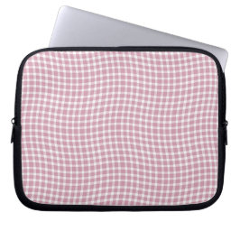 Funda Para Portátil Patrón continuo de cuadros escoceses rosa y blanco