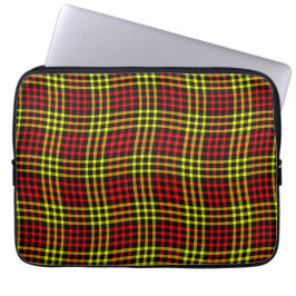 Funda Para Portátil Patrón continuo de cuadros rojos y amarillos