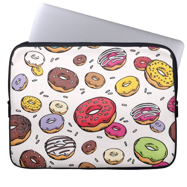 Funda Para Portátil Patrón continuo de donas (Frente)