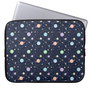 Funda Para Portátil Patrón continuo de planetas del sistema solar