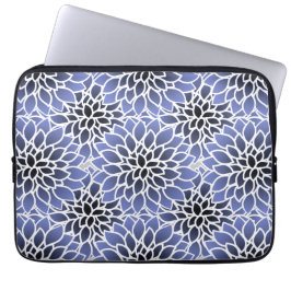 Funda Para Portátil Patrón Dahlia Azul