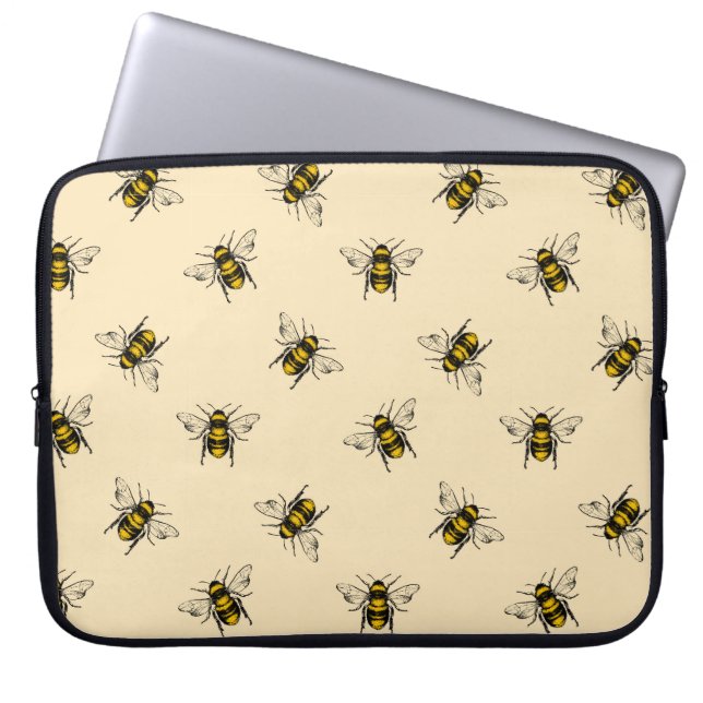Funda Para Portátil Patrón de abejas reina (Frente)