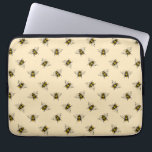 Funda Para Portátil Patrón de abejas reina<br><div class="desc">Los patrones de abejas de miel son una forma divertida y elegante de añadir un toque de encanto retro a la decoración de tu casa. Eche un vistazo a este diseño de estilo vintage con un grupo de abejas.</div>