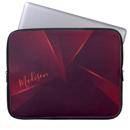 Funda Para Portátil Patrón de abstracto rojo brillante y personalizaci