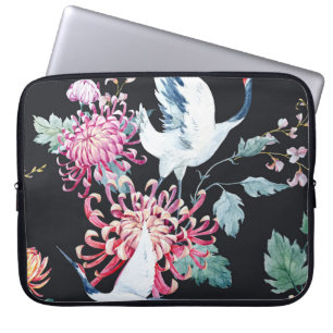 Funda Para Portátil Patrón de acuarela de crisantemo de raza roja