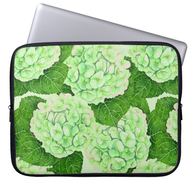 Funda Para Portátil Patrón de acuarela de Hydrangea (Frente)