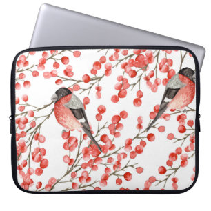 Funda Para Portátil Patrón de acuarela de los cerezos rojos