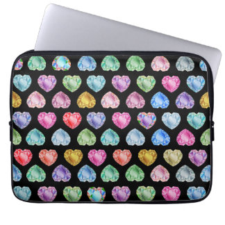 Funda Para Portátil Patrón de acuarela del corazón del diamante Cute P