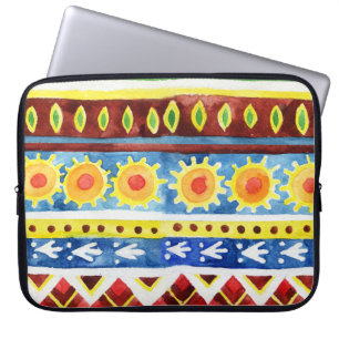 Funda Para Portátil Patrón de acuarela étnica pintada a mano