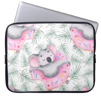 Patrón de acuarela pintado a mano con koala tropic