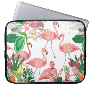 Funda Para Portátil Patrón de acuarela sin fisuras con flamingo