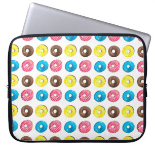 Funda Para Portátil Patrón de acuarela sin foco con pequeños donuts