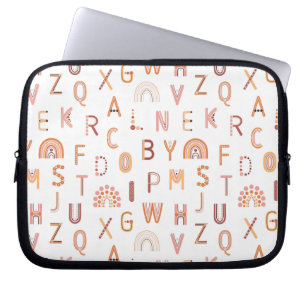 Funda Para Portátil Patrón de alfabeto arcoiris diverso