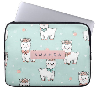 Funda Para Portátil Patrón de Alpaca Cute Pastel Personalizado