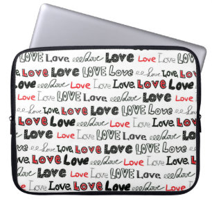 Funda Para Portátil Patrón de Amor sin Marea. Letras escritas a mano d