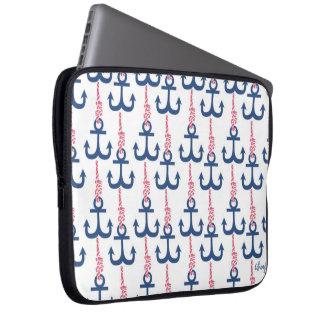 Funda Para Portátil Patrón de anclaje de época.