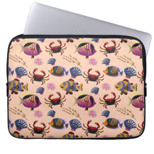 Funda Para Portátil Patrón de animales acuáticos vida submarina en e