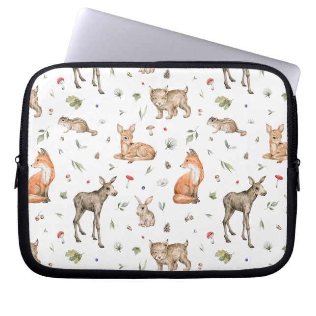 Funda Para Portátil Patrón de animales de bosque (Frente)