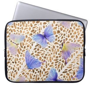 Funda Para Portátil Patrón de animales de las mariposas azules de colo