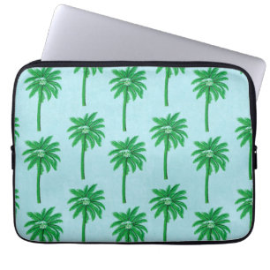 Funda Para Portátil Patrón de árbol de palma en azul