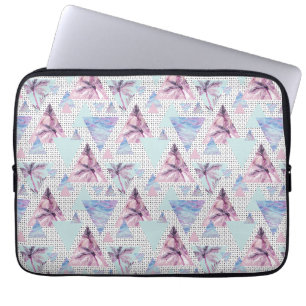 Funda Para Portátil Patrón de árbol de palma rosa y azul