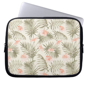 Funda Para Portátil Patrón de árbol de palmas hisbiscus tropical